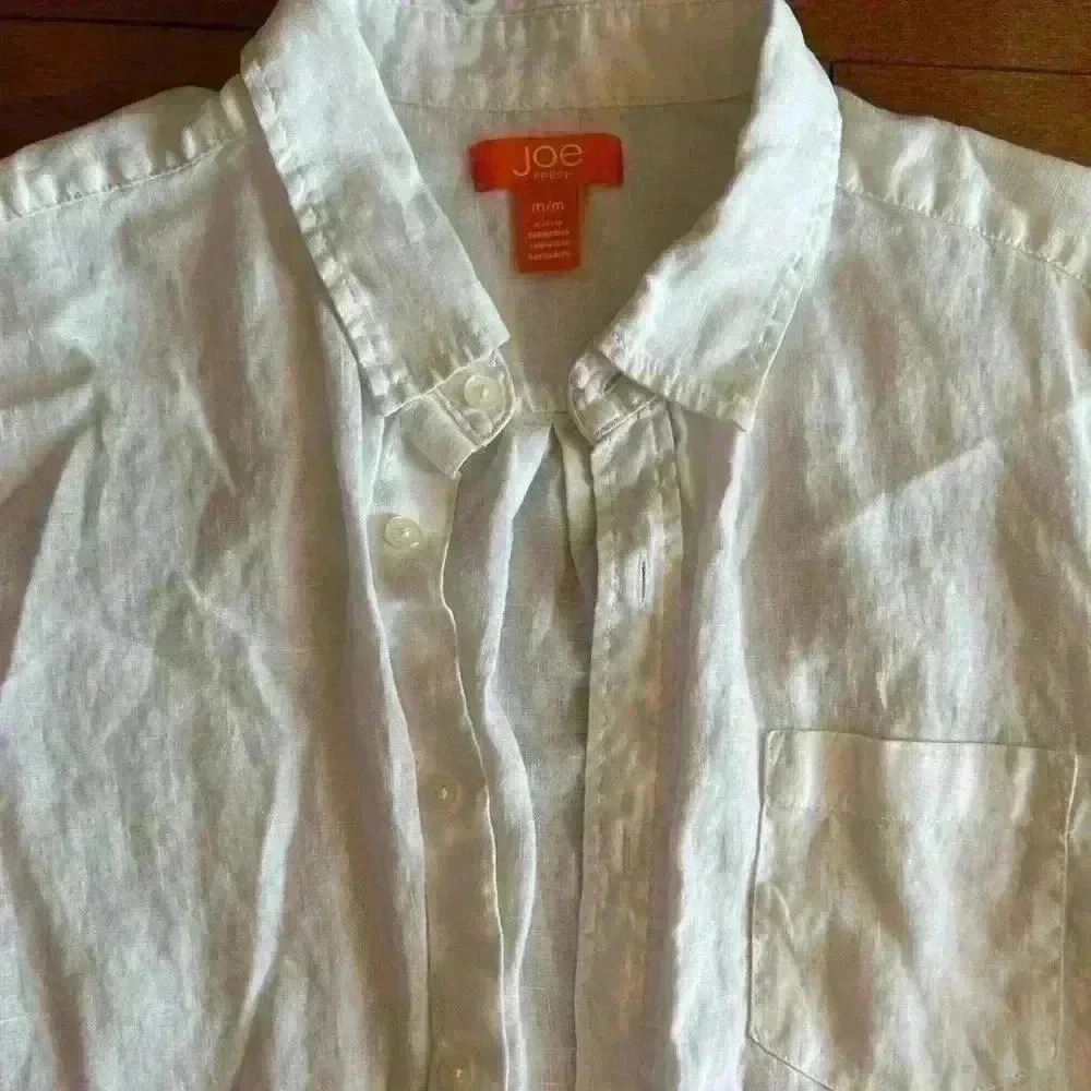 Joe Fresh | White linen button down oversized shirt size medium - Picture 3 of 3